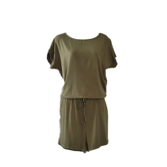 LAINAB Casual Summer Short Sleeve Romper Shorts with Pockets Sz L - Picture 3 of 6